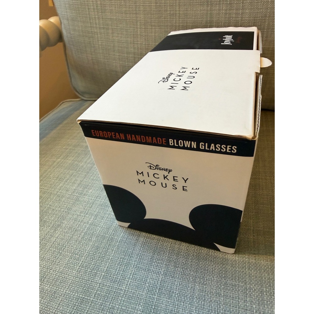 JoyJolt Disney Mickey Mouse Stemless Wine Glasses Set of 2 Black White 20oz NEW - Picture 4 of 5
